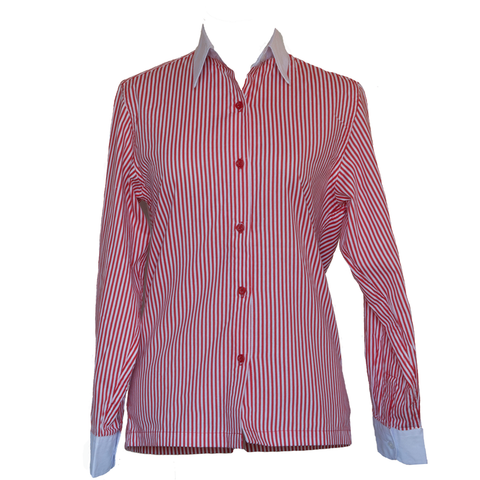 Red and white striped show shirt